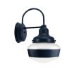 Primary LED Schoolhouse Sconce, 705-Navy, Small Clear Glass, Single Painted Band