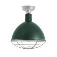 16" Wilcox LED, 300-Dark Green, Wire Cage, 975-Galvanized, Mounting in 975-Galvanized
