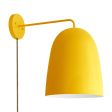 Egg Wall Sconce, 500-Buttery Yellow, 12" Projection, Plug-In Option, CSBG-Black & Gold Cloth Cord