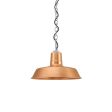 14" The Original™ LED Chain Hung, 995-Natural Raw Copper, Mounting in 975-Galvanized, SBK-Standard Black Cord