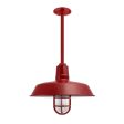 16" The Original™ Nautical LED Stem Mount, 400-Barn Red, TGG-Heavy Duty Cast Guard, RIB-Ribbed Glass