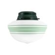Acorn Flush Mount, 300-Dark Green, Opaque Glass, Three Painted Band, 311-Jadite