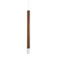 27" Alto Wooden Cylinder Pendant, Walnut Wood, Cup in 200-White, CSW-White Cloth Cord