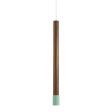 27" Alto Wooden Cylinder Pendant, Walnut Wood, Cup in 311-Jadite, CSW-White Cloth Cord