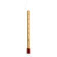 27" Alto Wooden Cylinder Pendant, Ash Wood, Cup in 400-Barn Red, CSW-White Cloth Cord