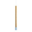 27" Alto Wooden Cylinder Pendant, Ash Wood, Cup in 715-Delphite, CSW-White Cloth Cord