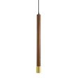 27" Alto Wooden Cylinder Pendant, Walnut Wood, Cup in 997-Natural Raw Copper, CSB-Black Cloth Cord