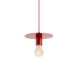 8" Ellington, 400-Barn Red, CSRW-Red & White Cloth Cord, Shown with Nostalgic Edison 40W Victorian Bulb