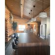 Drum Schoolhouse Pendant, 995-Natural Raw Copper, Opaque Glass, Four Painted Band, 100-Black, SBK-Standard Black Cord | Courtesy of Chelsey Keeley