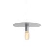 12" Ellington, 975-Galvanized, CMG-Grey Cloth Cord, Shown with Nostalgic Edison 40W Thread Bulb