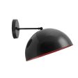 Loma Adjustable Wall Sconce, 100-Black, Interior in 400-Barn Red