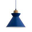 Manhattan Wooden Top Pendant, Ash Wood, 700-Royal Blue, CSUW-Blue & White Cloth Cord