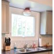 Primary Schoolhouse Flush Mount Light, 400-Barn Red Fitter, Small Opaque Glass, Double Painted Band, 400-Barn Red | Photo Courtesy of Homeowner