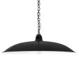 28" Sinclair Chain Hung, 100-Black, CSBW-Black & White Cloth Cord, Shown with Nostalgic Edison 1910 Era 40W Bulb
