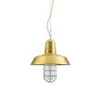12" The Original™ Studio Light, 997-Natural Raw Brass, CGG-Standard Cast Guard, 975-Galvanized, FST-Frosted Glass, CSGW-Gold & White Cloth Cord