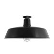 24" The Original™ Nautical LED Flush Mount, 100-Black, CGG-Standard Cast Guard, 975-Galvanized, RIB-Ribbed Glass