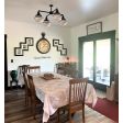 Primary 4-Light Schoolhouse Chandelier, 100-Black, Small Opaque Glass with Triple Painted Band | Photo Courtesy of Homeowner