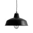 16" Avalon, 100-Black, WGG-Wire Guard, RIB-Ribbed Glass, TBK-Black Cotton Twist Cord