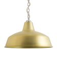 16" Avalon LED, 997-Natural Raw Brass, Mounting in 975-Galvanized, CSGW-Gold & White Cloth Cord