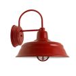 15" Bomber Wall Sconce, 400-Barn Red, TGG-Heavy Duty Cast Guard, RIB-Ribbed Glass