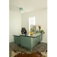 Kao Round Schoolhouse Flush Mount, 311-Jadite, Opaque Glass, Three Painted Band