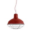 14" Dino Studio Light, 400-Barn Red, Wire Cage, 975-Galvanized, CRZ-Red Chevron Cord