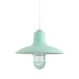 14" Dominion Nautical LED, 370-Mint, TGG-Heavy Duty Cast Guard, RIB-Ribbed Glass, CSW-White Cloth Cord