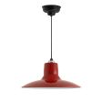 12" Dominion LED, 400-Barn Red, CSB-Black Cloth Cord, Canopy in 100-Black