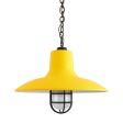 16" Dominion Nautical LED, 500-Buttery Yellow, CGG-Standard Cast Guard, 100-Black, FST-Frosted Glass, Mounting in 100-Black, CSBG-Black & Gold Cloth Cord