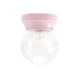 Kao Round Schoolhouse Flush Mount, 480-Blush Pink, Clear Glass