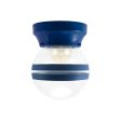 Kao Round Schoolhouse Flush Mount, 700-Royal Blue, Two Painted Band