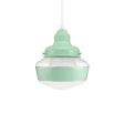 Kao Primary Schoolhouse Pendant Light, 311-Jadite, Small Clear Glass, Single Painted Band, SWH-Standard White Cord