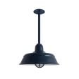 15" Bomber Nautical LED, 705-Navy, TGG-Heavy Duty Cast Guard, RIB-Ribbed Glass