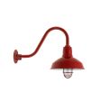 12" Dino Nautical LED, 400-Barn Red, WGG-Wire Guard, RIB-Ribbed Glass, G15 Gooseneck Arm