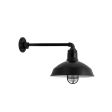 14" Dino Nautical LED, 100-Black, CGG-Standard Cast Guard, RIB-Ribbed Glass, G1 Straight Arm