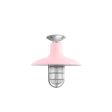 12" Dominion Nautical LED, 480-Blush Pink, CGG-Standard Cast Guard, 975-Galvanized, RIB-Ribbed Glass, Mounting in 975-Galvanized