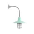 12" Dominion Nautical LED, 370-Mint, CGG-Standard Cast Guard, 975-Galvanized, RIB-Ribbed Glass, G12 Gooseneck Arm