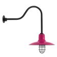 14" Dominion Nautical LED, 390-Magenta, Wire Guard, 100-Black, RIB-Ribbed Glass, G24 Gooseneck Arm, 100-Black