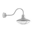 16" Dominion LED, 975-Galvanized, Wire Cage, G22 Gooseneck Arm