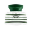Kao Drum Schoolhouse Flush Mount, 307-Emerald Green, Clear Glass, Four Painted Band