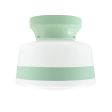 Kao Drum Schoolhouse Flush Mount, 311-Jadite, Opaque Glass, Single Painted Band