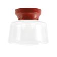 Kao Drum Schoolhouse Flush Mount, 400-Barn Red, Clear Glass