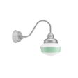 Primary LED Schoolhouse, 975-Galvanized, Small Opaque Glass, Single Painted Band, 311-Jadite, G11 Gooseneck Arm