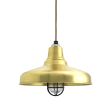 16" Union Nautical LED, 997-Natural Raw Brass, CGG-Standard Cast Guard, 100-Black, RIB-Ribbed Glass, CSBG-Black & Gold Cloth Cord