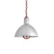 14" Wilcox Nautical LED, 975-Galvanized, Mounting in 400-Barn Red, TGG-Heavy Duty Cast Guard, 400-Barn Red, FST-Frosted Glass, CSBW-Black & White Cloth Cord