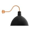 24" Wilcox, 100-Black, G22 Gooseneck Arm, 995-Natural Raw Copper, Decorative Backing Plate & Hex Cover