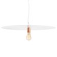Ellington 30" Pendant, 200-White, Cup in 995-Natural Raw Copper, CSW-White Cloth Cord, Shown with Nostalgic Edison-Style 1910 Era Bulb