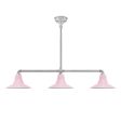 Aero 3-Light, 480-Blush Pink, Mounting in 975-Galvanized, 18" Arms, Hang Straight Canopy