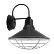 16" Aero Wall Sconce, 100-Black, Wire Cage, 975-Galvanized