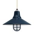 16" Aero Nautical LED, 705-Navy, TGG-Heavy Duty Cast Guard, RIB-Ribbed Glass, CSGW-Gold & White Cloth Cord